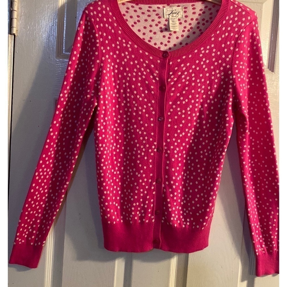 Levis Vintage Pink Polka Dot Cardigan Sweater